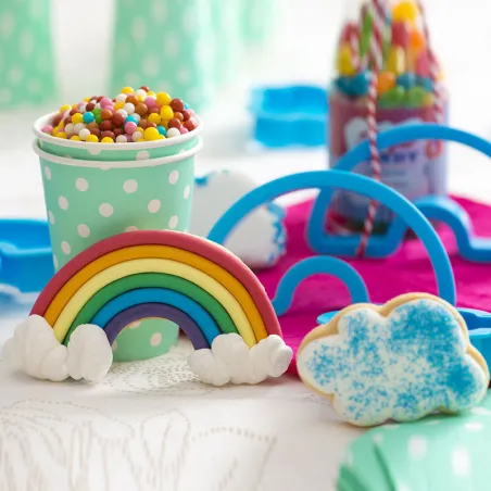 2-piece rainbow and cloud cookie cutter