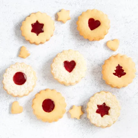 Christmas tree cookie cutter curled in a ring
