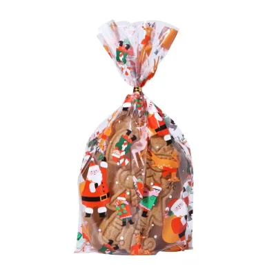 Sacchetti trasparenti Babbo Natale ed elfi, 20 pezzi