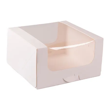 Scatola per torte con finestra bianca 16 x 16 x 9 cm