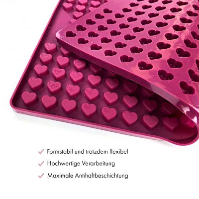 Backmatte für Hundeleckerlis mini Herzen