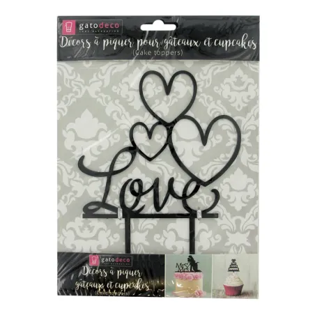 Cake topper love hearts