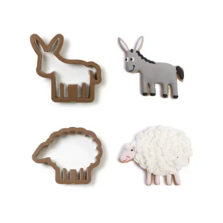 Cookie cutter set donkey and sheep, 2 pieces