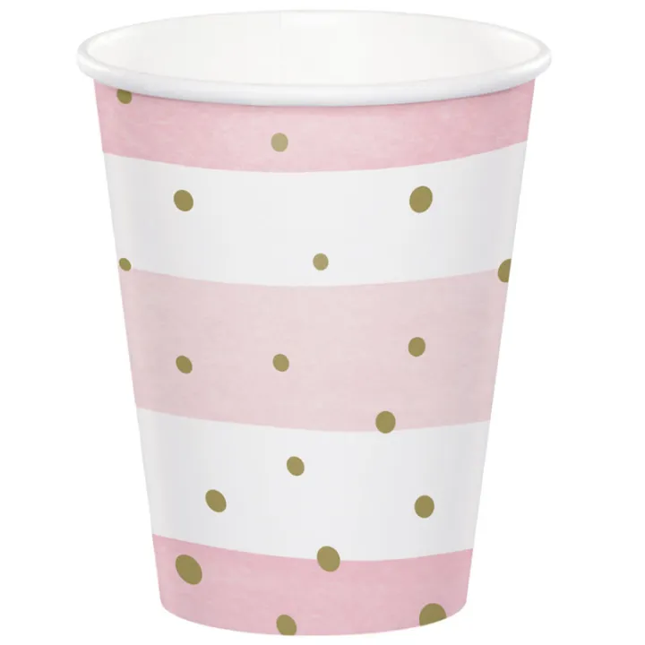 Becher Pink & Gold Celebration, 8 Stück