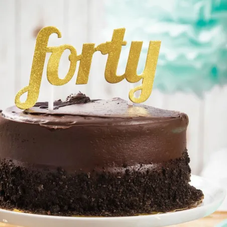 Cake Topper forty, Oro