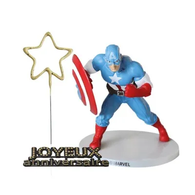 Captain America cake topper set
