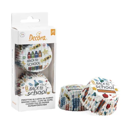 Pirottini per cupcake Back to School, 36 pezzi