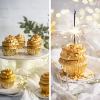 Cupcake Förmchen Gold, 60 Stück