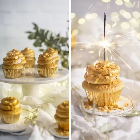 Pirottini per cupcake dorati, 60 pezzi