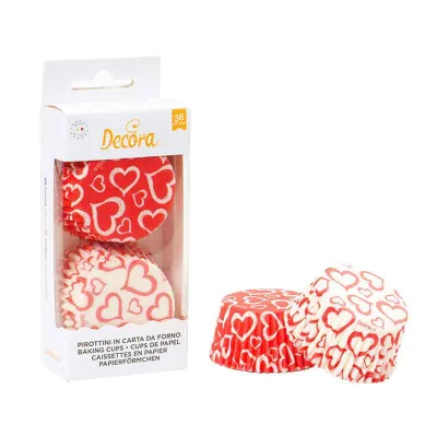Cupcake Förmchen Herzen, 36 Stück
