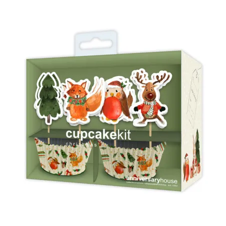 Cupcake mold set winter forest festival