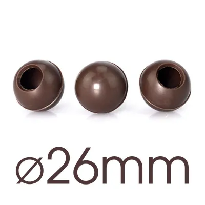 63 Hohlkugeln Dunkel Ø 26 mm für hausgemachte Truffes