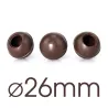 63 Hohlkugeln Dunkel Ø 26 mm für hausgemachte Truffes
