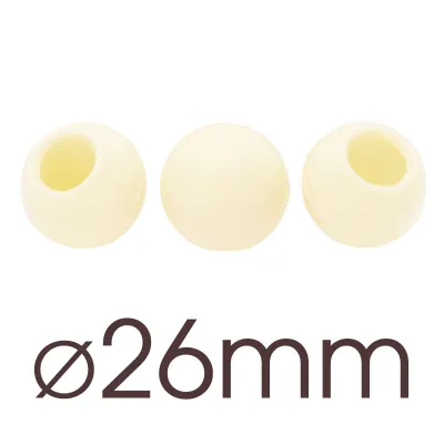 63 Hohlkugeln Weiss Ø 26 mm für hausgemachte Truffes
