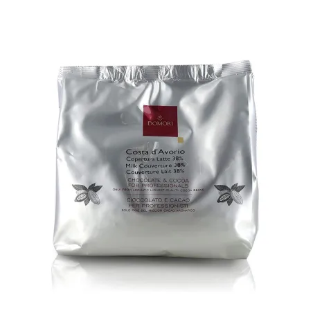Domori copertura di cioccolato al latte 38%, 1 kg