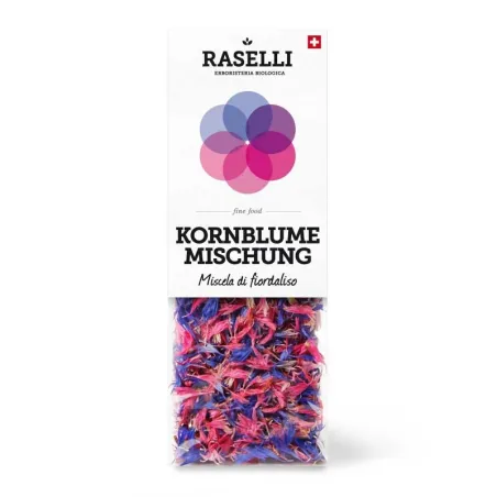 Edible organic cornflower blossom mix from Switzerland