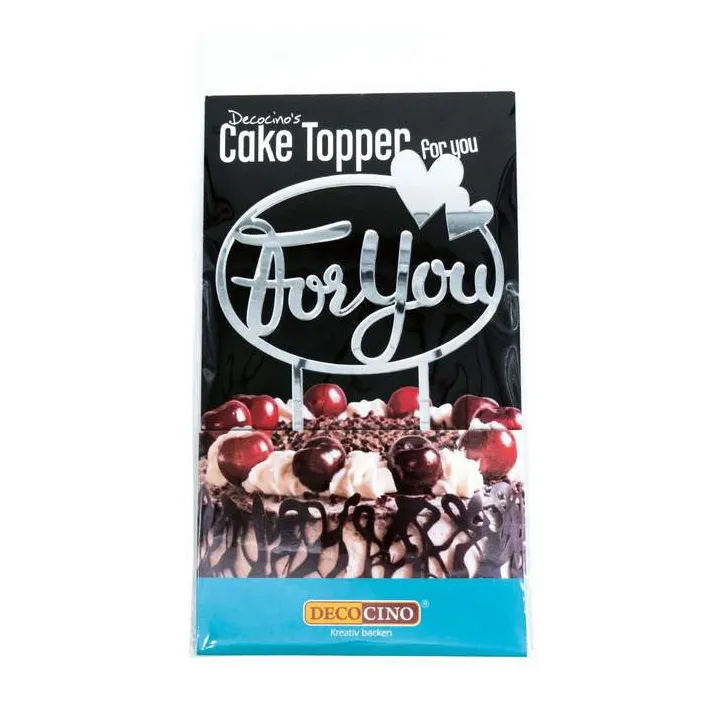 Cake topper "For You" mirror look