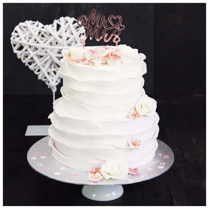 Cake Topper "Mr & Mrs" Spiegeloptik
