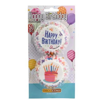 Cupcake Förmchen Geburtstag, 50 Stück
