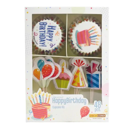 Happy Birthday cupcake mold set, 24 pieces