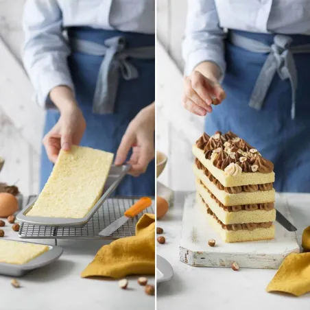 Multi-layer rectangular baking dish up to 4 bases