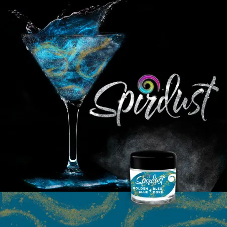 Glitter for cocktails gold-blue