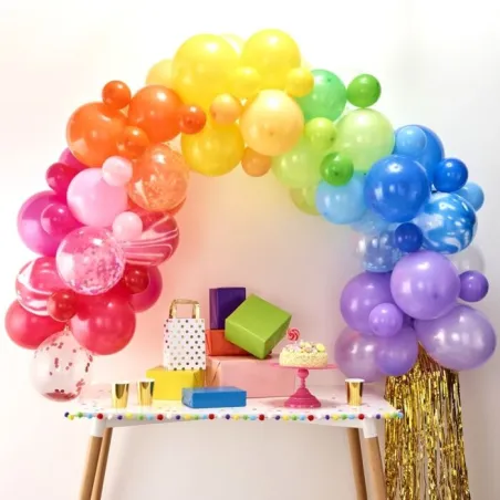 Guirlande de ballons arc-en-ciel, 85 pièces