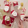 Weihnachtsmann-Adventskalender Boxen in Rot mit goldenen Zahlen-Sticker