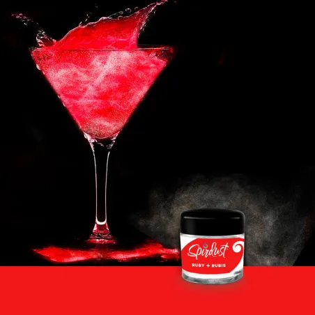 Glitter per cocktail rosso per drink scintillanti