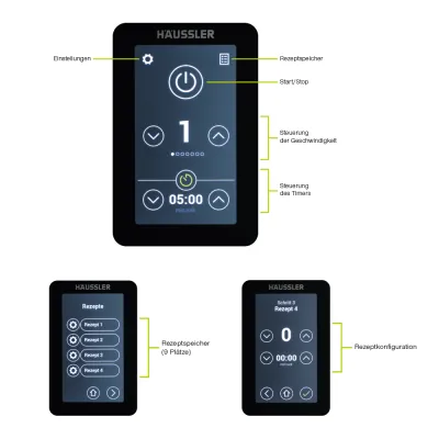 Pétrin à pâte NOVA de Häussler en bleu acier
