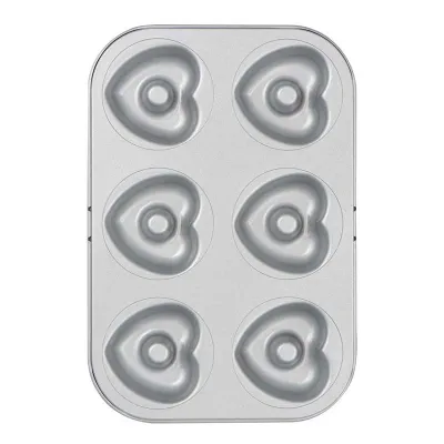 Herz-Donut Backform, 6 Stück für süsse Desserts