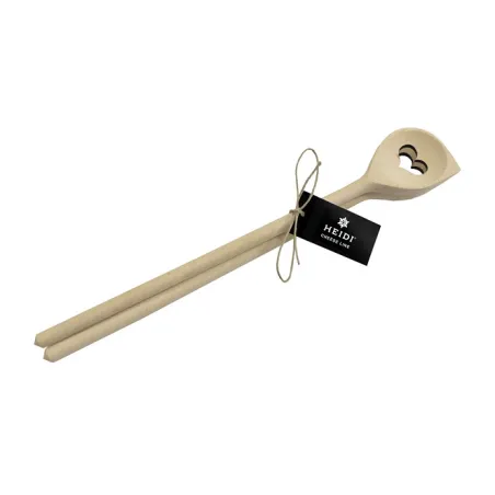 Set de cuillères en bois cœur pour des plats délicieux