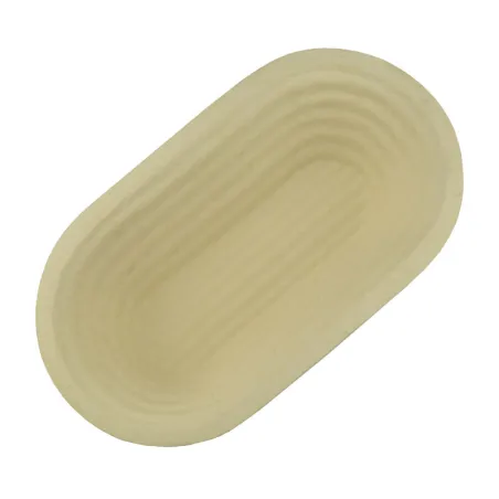 Panier de fermentation ovale en bois poli, rainuré, 23 x 12 x 7 cm pour des pains parfaits
