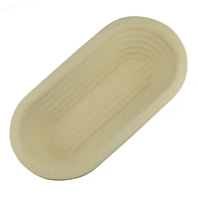 Holzschliff-Gärkörbchen oval, Rille, 29 x 13 x 7 cm für perfekte Brote
