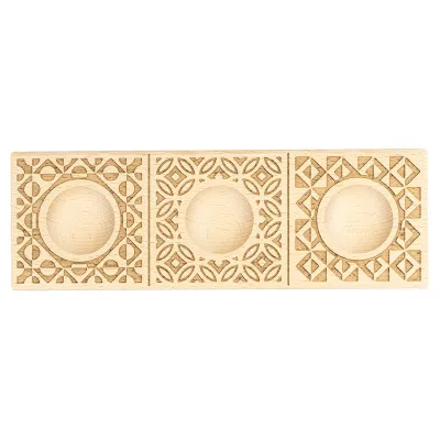 Stampo in legno intagliato a mano per ravioli set da 3 Decor