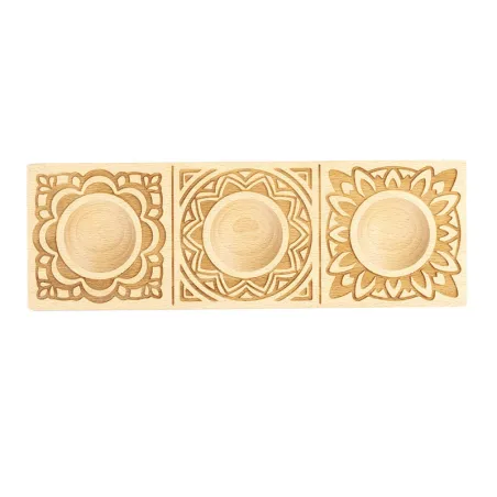 Raviolis sculptés à la main Moule en bois 3 pièces Mandala
