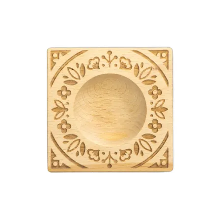 Moule à raviolis en bois sculpté à la main XL Fleurs