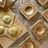 Hand-carved ravioli wooden mold XL flowers