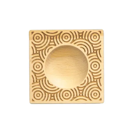 Hand-carved ravioli wooden mold XL circles