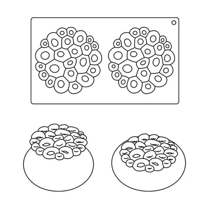 Moule en silicone Corail Ø 13.5 cm, 2 pièces