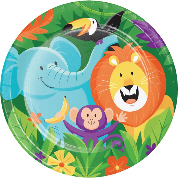 Piatti di cartone Jungle, 8 pezzi