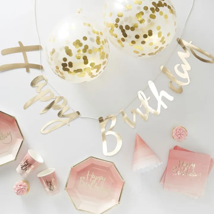 Kit accessori per feste "Party in a Box" Rosa