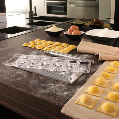 Stampo per ravioli tondo 5 cm per 10 ravioli di forma uniforme