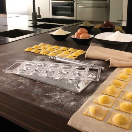 Ravioli mold round 5 cm for 10 ravioli of the same shape