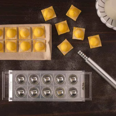 Stampo per ravioli tondo 5 cm per 10 ravioli di forma uniforme