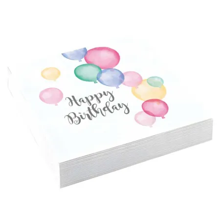 Serviettes de fête Ballon d'anniversaire, 16 pièces