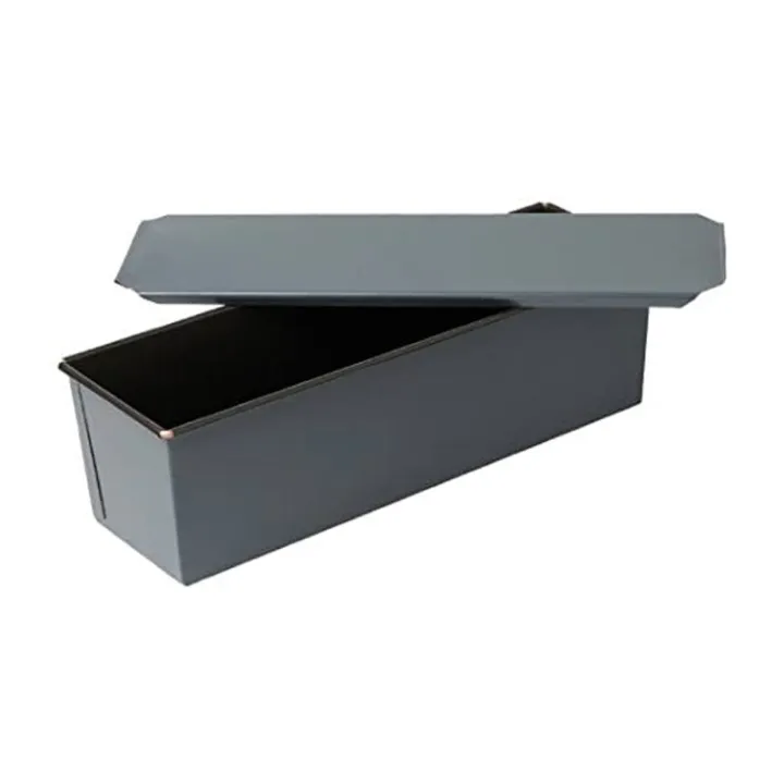 Bread baking pan with lid for firm and soft bread doughs
