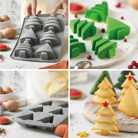 Moule en silicone pour le sapin de Noël 6 motifs pour ton dessert de Noël
