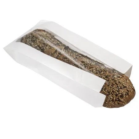 Bread bag white with fold 34 x 14 cm for your bread