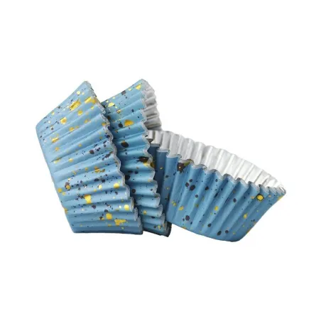 Cupcake molds blue & gold, 30 pieces